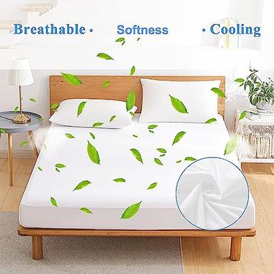 2 Pack Twin Size Premium Waterproof Mattress Protector, Soft Breathable  Mattress Pad Cover, Noiseless Waterproof Bed Cover - Stretch to 21 Fitted