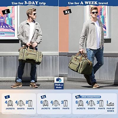 Gonex 50L Canvas Duffle Bag  Men's Weekender Bags for Travel