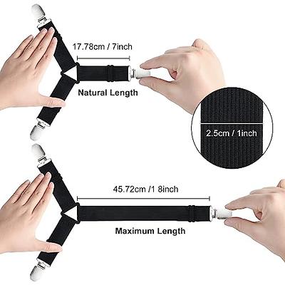 Bed Sheet Holder Straps - Adjustable Crisscross Clips Elastic Band Fitted  Bed Sheet Fasten Suspenders Grippers,2Pcs/Set Black