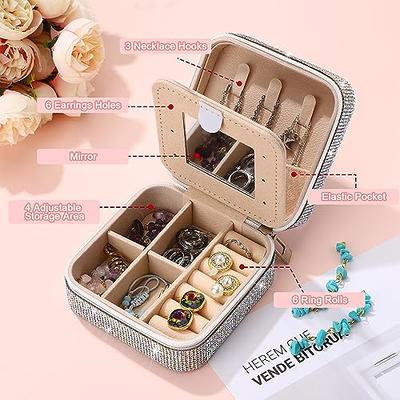 Jewelry Case For Women, Portable Pu Leather Travel Jewelry