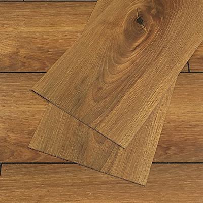 Art3d Brown 1.57 in. x 120 in. Self Adhesive Vinyl Transition Strip for Joining Floor Gaps, Floor tiles, Light