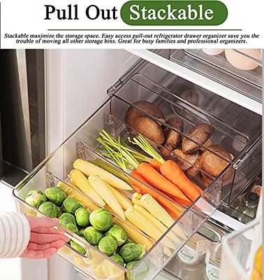 Plastic Storage Bins Stackable, Durable Organizing Container with Handles,  Pack of 4 Portable Clear Plastic Bins, BPA Free Organization Pantry Storage  Bins for Kitchen, Cabinets, Freezer, Bedrooms Etc 