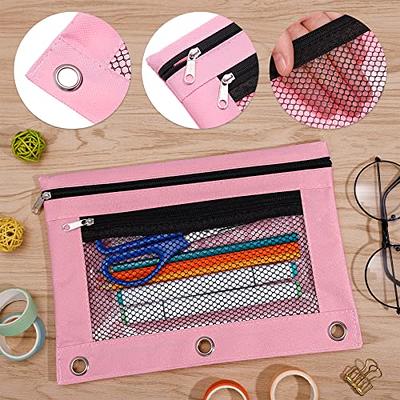 Antner Binder Pencil Pouch for 3 Ring Binder, 2 Pack 3 Ring Binder Pencil  Pouches Double Zipper Pencil Case Cosmetic Bag, Pink - Yahoo Shopping