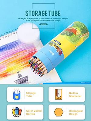 Deli 36 Pack Colored Pencils with Built-in Sharpener in Tube Cap, Vibrant  Color Presharpened Pencils for School Kids Teachers, Soft Core Art Drawing  Pencils for Coloring, Sketching, and Painting 