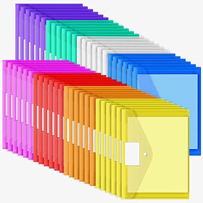 EOOUT 48pcs Plastic Envelopes Poly Envelopes, Clear Document Folders with  Snap Button Closure, Letter Size, A4 Size with Label Pocket for School Home  Work Office Organization, 8 Colors - Yahoo Shopping