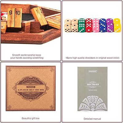 1-6 Players Shut The Box Dice Game Wooden Board Table Math Game Tabletop  Games 