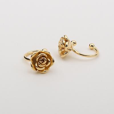 New Solid Pure 24K Yellow Gold Earrings Women Heart Star Hoop Earrings 1.6- 2g 17*