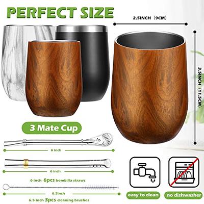 Yerba Mate Set Includes Double Walled Stainless Steel Mate Tea Cup One