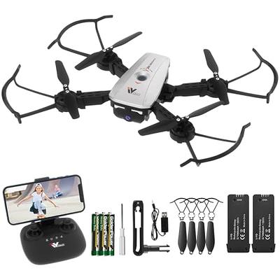  Drone with Dual Camera for Adults Kids Beginer,1080P Camera  Drone for Kids 8-12, Beginner Friendly with 1 Key Fly/Land/Return,  Voice/Gesture/Gravity Controls , 360° Flip, Carrying Case, Gift Idea  (White) : Toys