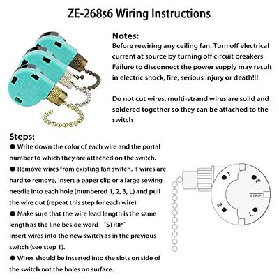 Ceiling Fan Switch 3 Sd 4 Wire Zing