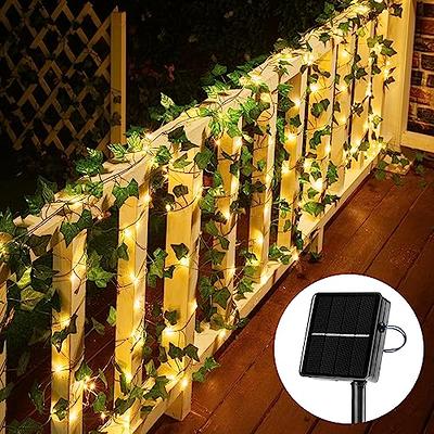 Solar Fairy Lights Outdoor, 40Ft Solar String Lights with Ivy