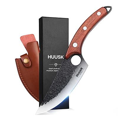 Huusk Japan Knife 8-inch Chef Knife Professional Hand Forged Kitchen Knife  High Carbon Steel Sharp Japanese Gyutou Chef Knives for Meat Vegetables -  Wood Handle with Gift Box - Yahoo Shopping