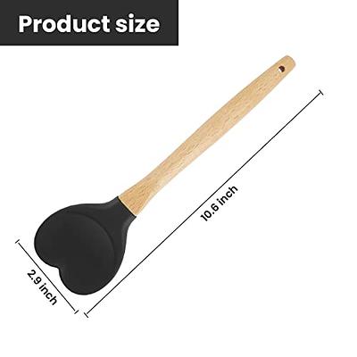 10.7 Inch Silicone Spatula, 2 Pcs Heart Shaped-wooden handle Silicone  Spatula for Cooking, Stirring, Pastry, Mixing, Kitchen Utensil, for  Mother's Day, Wedding Gifts, Engagement (Black) - Yahoo Shopping