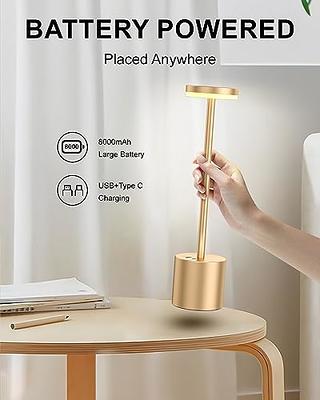 LUSHARBOR Battery Operated Lamp, Cordless Table Lamps for Home