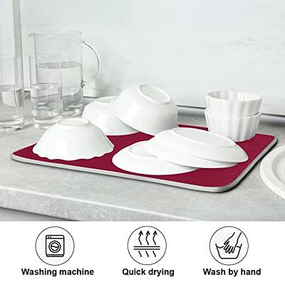 Burgundy Red Drying Dish Mat Drying Pads for Kitchen Counter Kitchen  Countertop Mat Countertop Protector Heat Resistant 16 x 18 - Yahoo Shopping