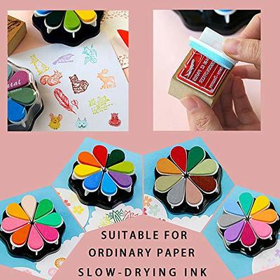 Pink Ink Pad Finger Washable Kids Stamp Ink Pad for Rubber Stamps Paper Scrapbooking