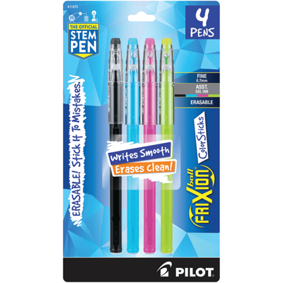 Pilot FriXion Synergy Clicker Erasable Retractable Gel Pens Extra Fine Point  0.5 mm Black Barrel Assorted Ink Pack Of 3 Pens - Office Depot