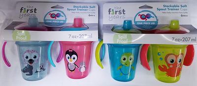 The First Years Soft Spout Stackable Trainer Cup Assorted 7 Oz 2 Pk 