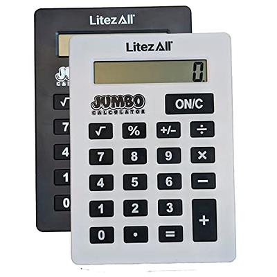 2 X Large Jumbo Calculator Big Button 8-Digit Desktop Math Display Solar  Battery 