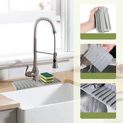 Silicone Kitchen Faucet Mat For Sink Sponge Drain Rack Foldable Sink Mat  Faucet Splash Catcher Bathroom Countertop Protector Mat