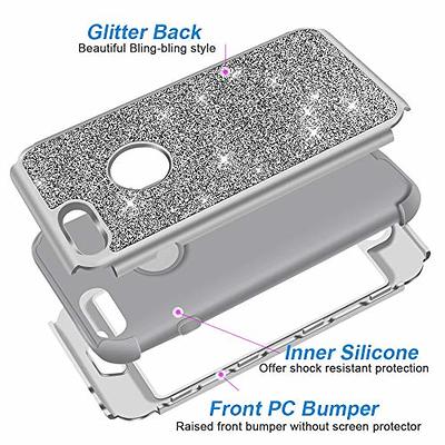 MILPROX iPhone 8 Plus Case, iPhone 7 Plus Glitter Sparkly Pretty Cute  Premium 3 Layer Hybrid Anti-Slick/Protective/Soft Slim Thin Case for  Girls/Women