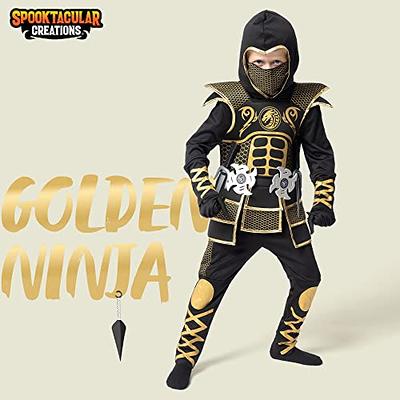 Kids Black and Gold Ninja Costume