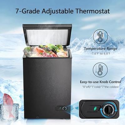 3.5 Cubic Feet Chest Freezer w/ 7-Grade Adjustable Temperature for Kitchen  White