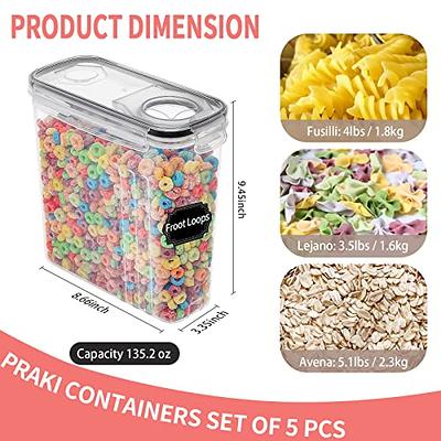 PRAKI Airtight Food Storage Container Set, 16 Pcs BPA Free Plastic Dry Food  Canisters for Kitchen Pantry Organization and Storage Ideal for Cereal