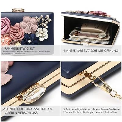 Suhatjia Evening Clutch Purse Rhinestone Clutch Purses for Women,Party  Pearl Purses for Women Evening Weddings, Black Evening Clutch Purses for  Women: Handbags