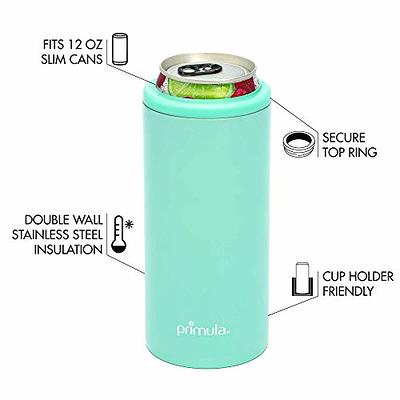 2pk Blue Slim Can Koozie Cooler Insulated Stainless for 12oz