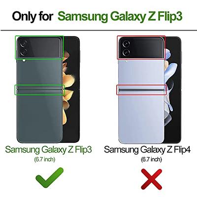 For Samsung Galaxy Z Flip 4 Flip 3 Square Retro Leather Shockproof