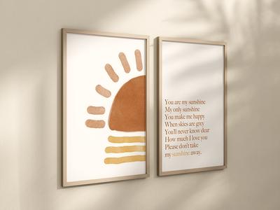 You Are My Sunshine Lyrics - Printable Nursery Watercolor Wall