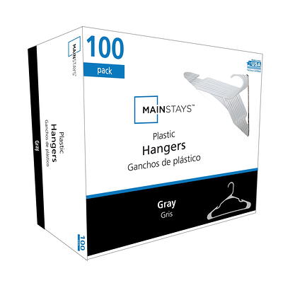 Mainstays Clothing Hangers, 3 Pack, White, Durable Plastic, Swivel Neck,  Pant & Skirt Clips