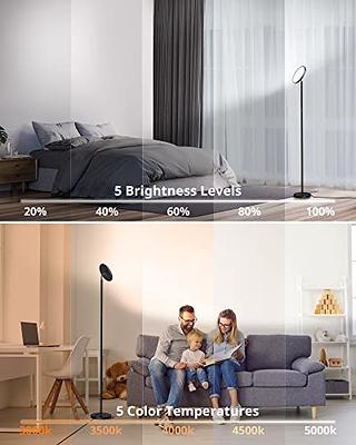 Gergo Floor Lamp, Remote Control with 4 Color Temperatures, LED Torchiere Floor Lamp with Adjustable Reading Lamp for Bedroom