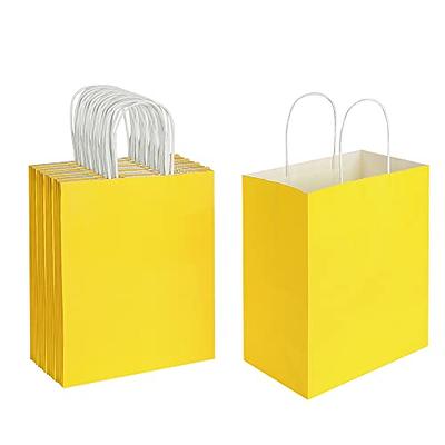 Flexicore Packaging 8x4.75x10 - 100 Pcs White Kraft Paper Bags,  Shopping, Merchandise, Party, Gift Bags