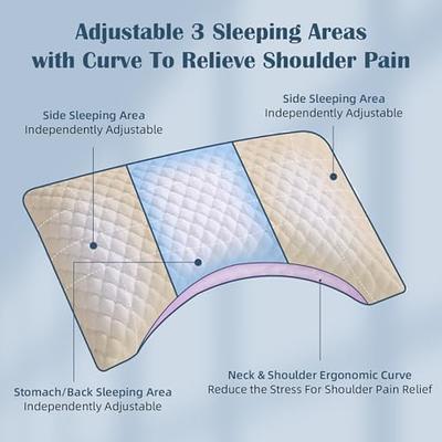 LOFE Side Sleeper Pillows for Adults - Adjustable 3 Compartments