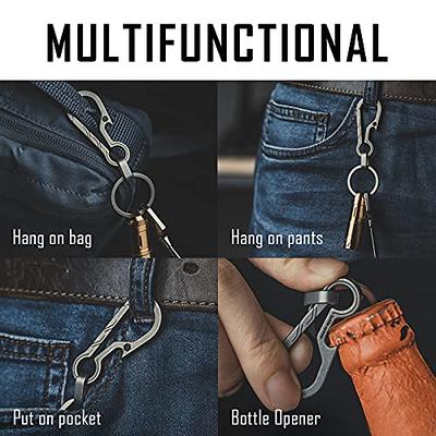 KeyUnity Titanium Carabiner Keychain Clip, Quick Release EDC Key