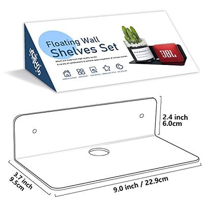 Great Choice Products 9 Inch Acrylic Floating Shelf No Drill Adhesive Wall  Shelf Set Of 2