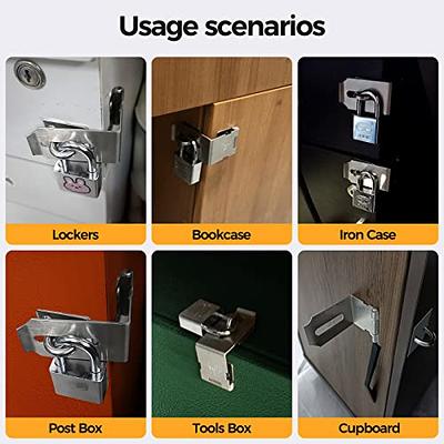 GEMASP Hasp Latch 2 Pack, 90 Degree Solid 304 Stainless Steel File Cabinet  Lock Desk Drawer Lock, Safe Security Padlock Latch Hasp Lock for Personal  Privacy - Yahoo Shopping
