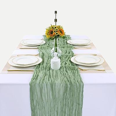 Decorative Runner for Table Green Cotton Gauze Table Runner Burlap  Christmas Boho Table Cotton Linen Table Cloth Tassel - AliExpress