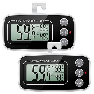 Refrigerator Thermometer 2 Pack, Stainless Steel Freezer Thermometer Silver  Fridge Thermometer Hangable and Standing Design Thermometer for Fridge