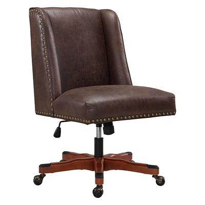 Home Decorators Collection Cosgrove Biscuit Beige Upholstered Office Chair with Arms and Adjustable Wood Base