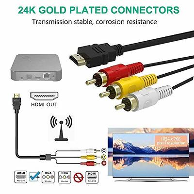 HDMI to RCA Cable HDMI Male to 3 RCA AV Cable Cord Adapter Transmitter for  HDTV DVD HD 1080P 