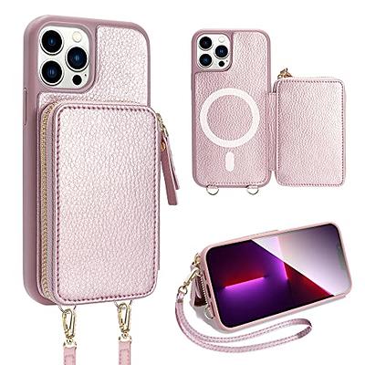  CUSTYPE for iPhone 14 Pro Max Case Wallet with Card Holder for  Women, Crossbody Zipper Case with Strap Wrist, Protective Leather Case  Purse with Ring for Apple iPhone 14 Pro Max