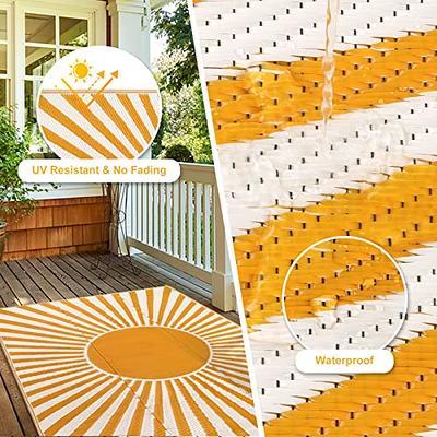 Reversible Outdoor Rugs for Patio Clearance 4x6Ft Waterproof Large Plastic  Straw Area Rug Nonslip Portable Carpet Floor Mats for RV Camping Deck