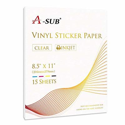 40 Sheets 8.5X11'' Printable Vinyl Sticker Paper for Inkjet