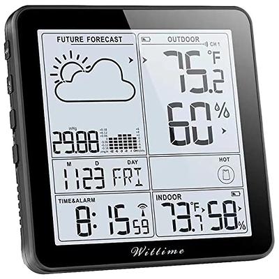 KIDLEDUCT Indoor Outdoor Thermometer Wireless Battery Powered, High  Precision Inside Outside Humidity Temperature with Alert, 10S Backlight  Weather Thermometers with 1 Sensor, 330ft Wireless, Black - Yahoo Shopping