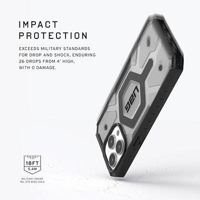 URBAN ARMOR GEAR UAG Case [Updated Version] Compatible with iPhone 15 Pro  6.1 Pathfinder Clear Ash/Black Built-in Magnet Compatible with MagSafe