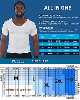 KOCLES Gynecomastia Compression Shirts for Men, Shapewear Slimming Body  Shaper Undershirt, V-Neck Baselayer T-Shirt for Workout Sports, Fajas para  Hombres (White, Medium) - Yahoo Shopping