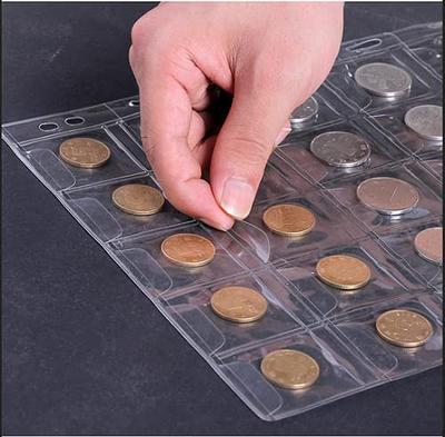 60 Pockets Coins Album Collection Book Mini Penny Coin Storage Album Book Collecting  Coin Holders for